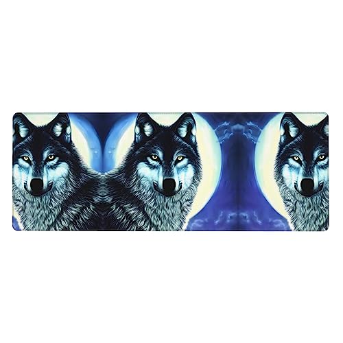 Mauspad mit Wolfsuntermond, bedruckt, extra groß, 30,5 x 80 cm, für Büro, Gaming und Lernen, langlebig, bequem und umweltfreundlich Mauspad mit Wolfsuntermond, bedruckt, extra groß, 30,5 x 80 cm, für Büro, Gaming und Lernen, langlebig, bequem und umweltfreundlich von WZYWHJ
