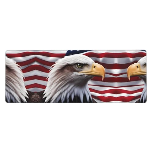 Mauspad mit amerikanischem Weißkopfseeadler-Muster, extra groß, 30,5 x 80 cm, für Büro, Gaming und Lernen, langlebig, bequem und umweltfreundlich Mauspad mit amerikanischem Weißkopfseeadler-Muster, extra groß, 30,5 x 80 cm, für Büro, Gaming und Lernen, langlebig, bequem und umweltfreundlich von WZYWHJ