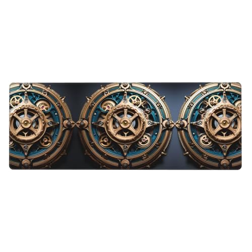 Mauspad mit coolem Steampunk-Getriebe-Muster, extra groß, 30,5 x 80 cm, für Büro, Gaming und Lernen, langlebig, bequem und umweltfreundlich Mauspad mit coolem Steampunk-Getriebe-Muster, extra groß, 30,5 x 80 cm, für Büro, Gaming und Lernen, langlebig, bequem und umweltfreundlich von WZYWHJ