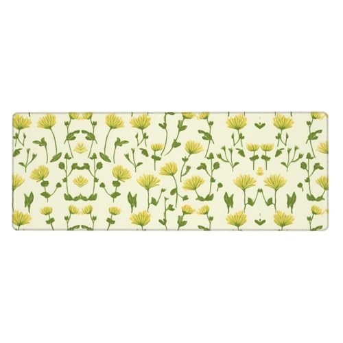 Mauspad mit gelbem Chrysanthemen-Druck, extra groß, 30,5 x 80 cm, für Büro, Gaming und Lernen, langlebig, bequem und umweltfreundlich Mauspad mit gelbem Chrysanthemen-Druck, extra groß, 30,5 x 80 cm, für Büro, Gaming und Lernen, langlebig, bequem und umweltfreundlich von WZYWHJ