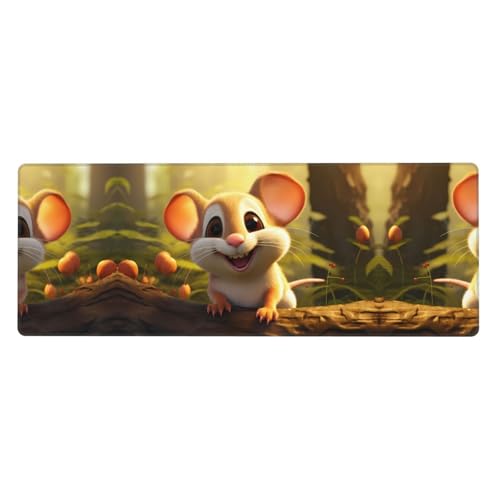 Mauspad mit lächelnder Maus, bedruckt, extra groß, 30,5 x 80 cm, für Büro, Gaming und Lernen, langlebig, bequem und umweltfreundlich Mauspad mit lächelnder Maus, bedruckt, extra groß, 30,5 x 80 cm, für Büro, Gaming und Lernen, langlebig, bequem und umweltfreundlich von WZYWHJ