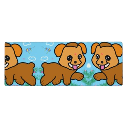 Mauspad mit laufendem Cartoon-Hundemuster, extra groß, 30,5 x 80 cm, für Büro, Spielen und Lernen, langlebig, bequem und umweltfreundlich Mauspad mit laufendem Cartoon-Hundemuster, extra groß, 30,5 x 80 cm, für Büro, Spielen und Lernen, langlebig, bequem und umweltfreundlich von WZYWHJ
