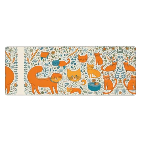 Mauspad mit orangefarbenem Katzendruck, 30,5 x 80 cm, für Büro, Gaming und Lernen, langlebig, bequem und umweltfreundlich Mauspad mit orangefarbenem Katzendruck, 30,5 x 80 cm, für Büro, Gaming und Lernen, langlebig, bequem und umweltfreundlich von WZYWHJ