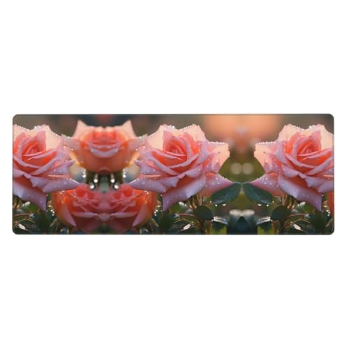 Mauspad mit rosa Rose, bedruckt, extra groß, 30,5 x 80 cm, für Büro, Gaming und Lernen, langlebig, bequem und umweltfreundlich Mauspad mit rosa Rose, bedruckt, extra groß, 30,5 x 80 cm, für Büro, Gaming und Lernen, langlebig, bequem und umweltfreundlich von WZYWHJ