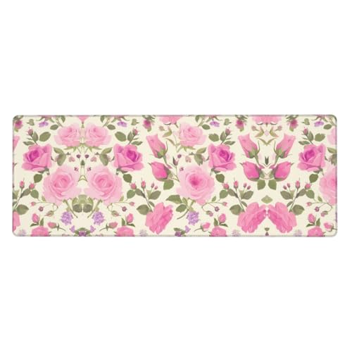 Mauspad mit rosa Rosenmuster, extra groß, 30,5 x 80 cm, für Büro, Gaming und Lernen, langlebig, bequem und umweltfreundlich Mauspad mit rosa Rosenmuster, extra groß, 30,5 x 80 cm, für Büro, Gaming und Lernen, langlebig, bequem und umweltfreundlich von WZYWHJ