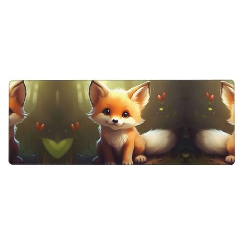 Mauspad mit süßem Baby-Fuchs-Druck, extra groß, 30,5 x 80 cm, für Büro, Spielen und Lernen, langlebig, bequem und umweltfreundlich Mauspad mit süßem Baby-Fuchs-Druck, extra groß, 30,5 x 80 cm, für Büro, Spielen und Lernen, langlebig, bequem und umweltfreundlich von WZYWHJ