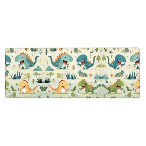 Mauspad mit süßem kleinen Dinosaurier-Druck, extra groß, 30,5 x 80 cm, für Büro, Spielen und Lernen, langlebig, bequem und umweltfreundlich Mauspad mit süßem kleinen Dinosaurier-Druck, extra groß, 30,5 x 80 cm, für Büro, Spielen und Lernen, langlebig, bequem und umweltfreundlich von WZYWHJ