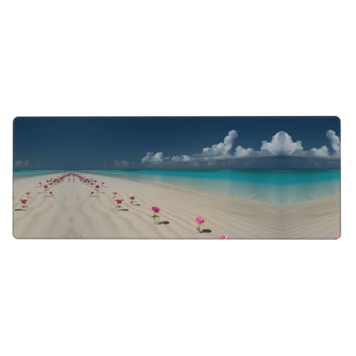 Mauspad mit weißem Stranddruck, extra groß, 30,5 x 80 cm, für Büro, Gaming und Lernen, langlebig, bequem und umweltfreundlich Mauspad mit weißem Stranddruck, extra groß, 30,5 x 80 cm, für Büro, Gaming und Lernen, langlebig, bequem und umweltfreundlich von WZYWHJ