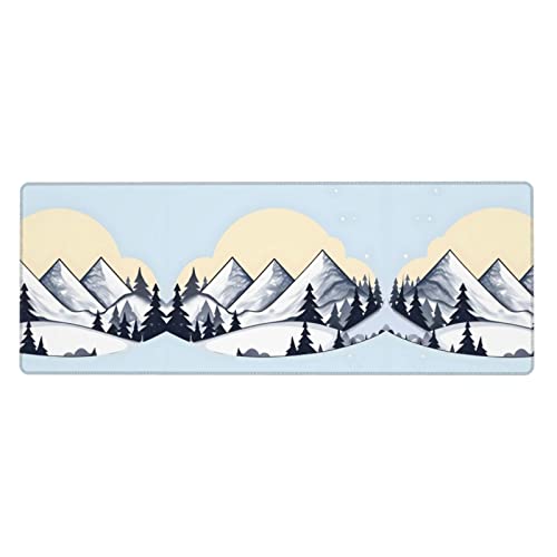Mauspad mit weißen Schneebergen, extra groß, 30,5 x 80 cm, für Büro, Gaming und Lernen, langlebig, bequem und umweltfreundlich Mauspad mit weißen Schneebergen, extra groß, 30,5 x 80 cm, für Büro, Gaming und Lernen, langlebig, bequem und umweltfreundlich von WZYWHJ