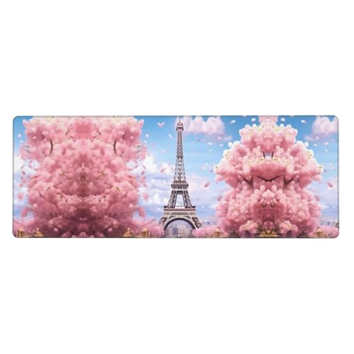 Paris Street Eiffelturm rosa Blumenmuster extra großes Mauspad 30,5 x 80 cm für Büro, Gaming und Lernen – langlebig, bequem und umweltfreundlich Paris Street Eiffelturm rosa Blumenmuster extra großes Mauspad 30,5 x 80 cm für Büro, Gaming und Lernen – langlebig, bequem und umweltfreundlich von WZYWHJ