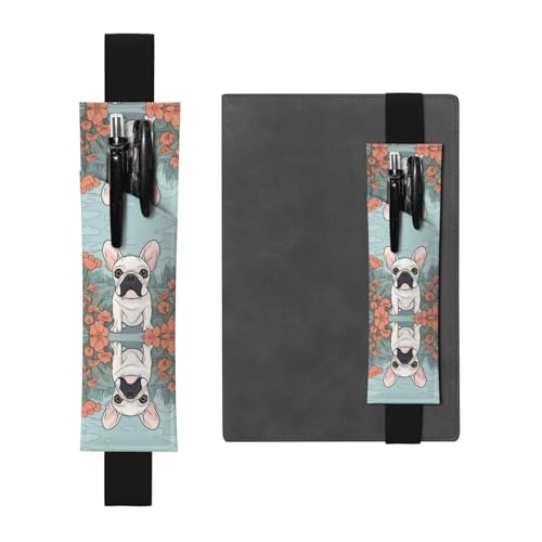 Schwarzer Leder-Stifthalter Lesezeichen WZYWHJ Cartoon Französische Bulldogge Muster – Premium-PVC-Leder Gummiband Design für Notizbücher, Tagebücher und Planer Schwarzer Leder-Stifthalter Lesezeichen WZYWHJ Cartoon Französische Bulldogge Muster – Premium-PVC-Leder Gummiband Design für Notizbücher, Tagebücher und Planer von WZYWHJ