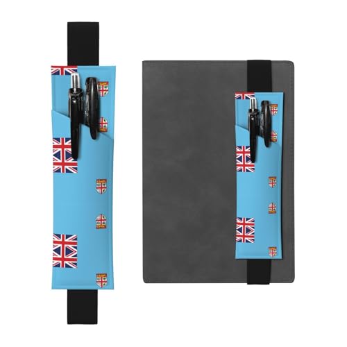 Schwarzes Leder-Stifthalter, Lesezeichen, WZYWHJ Fidschi-Flagge, Premium-PVC-Leder, elastisches Band, Design für Notizbücher, Tagebücher und Planer Schwarzes Leder-Stifthalter, Lesezeichen, WZYWHJ Fidschi-Flagge, Premium-PVC-Leder, elastisches Band, Design für Notizbücher, Tagebücher und Planer von WZYWHJ