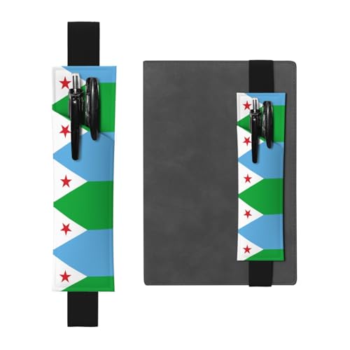 Schwarzes Leder-Stifthalter, Lesezeichen, WZYWHJ Flagge von Dschibuti, bedruckt, Premium-PVC-Leder, elastisches Band, Design für Notizbücher, Tagebücher und Planer Schwarzes Leder-Stifthalter, Lesezeichen, WZYWHJ Flagge von Dschibuti, bedruckt, Premium-PVC-Leder, elastisches Band, Design für Notizbücher, Tagebücher und Planer von WZYWHJ