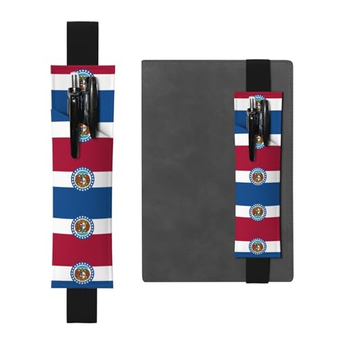 Schwarzes Leder-Stifthalter, Lesezeichen, WZYWHJ Missouri-Staatsflagge, Premium-PVC-Leder, elastisches Band, Design für Notizbücher, Tagebücher und Planer Schwarzes Leder-Stifthalter, Lesezeichen, WZYWHJ Missouri-Staatsflagge, Premium-PVC-Leder, elastisches Band, Design für Notizbücher, Tagebücher und Planer von WZYWHJ