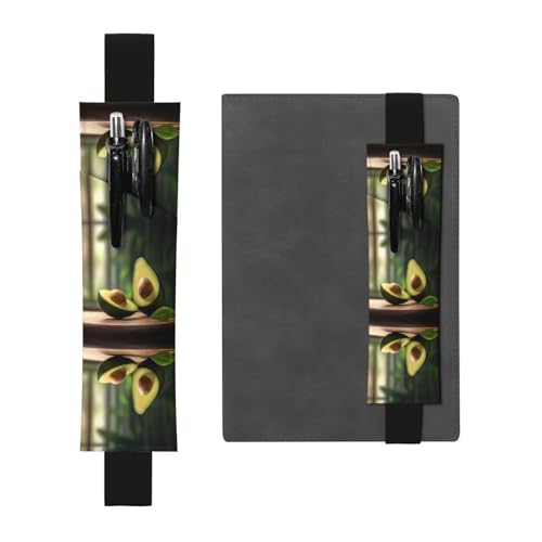 Schwarzes Leder-Stifthalter, Lesezeichen, WZYWHJ geschnittenes Avocado-Bild – Premium-PVC-Leder, elastisches Band-Design für Notizbücher, Tagebücher und Planer Schwarzes Leder-Stifthalter, Lesezeichen, WZYWHJ geschnittenes Avocado-Bild – Premium-PVC-Leder, elastisches Band-Design für Notizbücher, Tagebücher und Planer von WZYWHJ