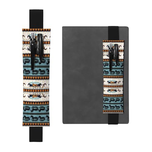 Schwarzes Leder-Stifthalter, Lesezeichen, WZYWHJ mit Pferdestreifenmuster, Premium-PVC-Leder, elastisches Band, Design für Notizbücher, Tagebücher und Planer Schwarzes Leder-Stifthalter, Lesezeichen, WZYWHJ mit Pferdestreifenmuster, Premium-PVC-Leder, elastisches Band, Design für Notizbücher, Tagebücher und Planer von WZYWHJ