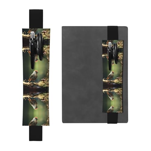 Schwarzes Leder-Stifthalter, Lesezeichen, WZYWHJ mit Raubvogel bedruckt, hochwertiges PVC-Leder, elastisches Band für Notizbücher, Tagebücher und Planer Schwarzes Leder-Stifthalter, Lesezeichen, WZYWHJ mit Raubvogel bedruckt, hochwertiges PVC-Leder, elastisches Band für Notizbücher, Tagebücher und Planer von WZYWHJ
