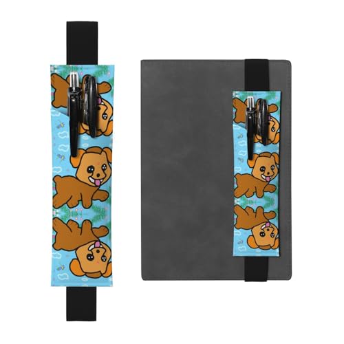 Schwarzes Leder-Stifthalter, Lesezeichen, WZYWHJ mit laufendem Cartoon-Hundemuster, hochwertiges PVC-Leder, elastisches Band für Notizbücher, Tagebücher und Planer Schwarzes Leder-Stifthalter, Lesezeichen, WZYWHJ mit laufendem Cartoon-Hundemuster, hochwertiges PVC-Leder, elastisches Band für Notizbücher, Tagebücher und Planer von WZYWHJ