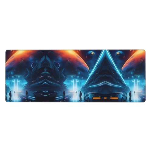 Science Fiction Future Pattern Extra großes Mauspad 30,5 x 80 cm für Büro, Gaming und Lernen – langlebig, bequem und umweltfreundlich von WZYWHJ