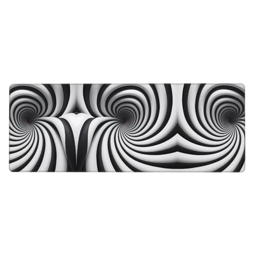 Spiral-Mauspad mit optischer Täuschung, GIF, bedruckt, extra groß, 30,5 x 80 cm, für Büro, Gaming und Lernen, langlebig, bequem und umweltfreundlich von WZYWHJ