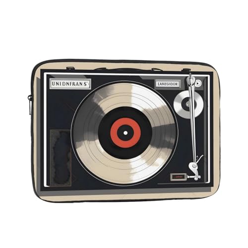 WZYWHJ Laptophülle mit Vintage-Vinyl-Schallplattendruck, stoßfest, tragbar, 43,2 cm (17 Zoll), für Damen und Herren, Geschäftsreisen, Schule, Büro und den täglichen Gebrauch von WZYWHJ