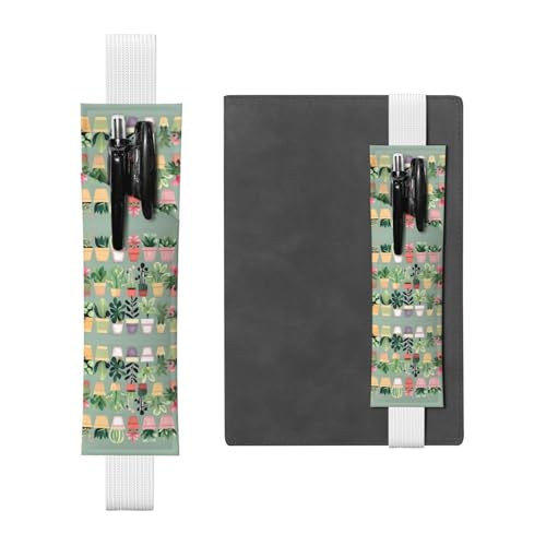Weißes Leder-Stifthalter, Lesezeichen, Bonsai-Pflanze, bedruckt, Premium-PVC-Leder, elastisches Band, Design für Notizbücher, Tagebücher und Planer Weißes Leder-Stifthalter, Lesezeichen, Bonsai-Pflanze, bedruckt, Premium-PVC-Leder, elastisches Band, Design für Notizbücher, Tagebücher und Planer von WZYWHJ