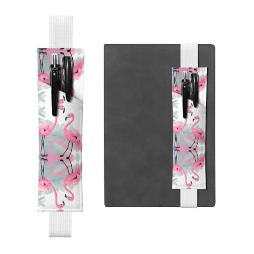 Weißes Leder-Stifthalter, Lesezeichen, Flamingo-Bild, Premium-PVC-Leder, elastisches Band, Design für Notizbücher, Tagebücher und Planer Weißes Leder-Stifthalter, Lesezeichen, Flamingo-Bild, Premium-PVC-Leder, elastisches Band, Design für Notizbücher, Tagebücher und Planer von WZYWHJ