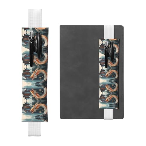 Weißes Leder-Stifthalter, Lesezeichen, Motiv: WZYWHJ Fischsprung, Drachentor, Premium-PVC-Leder, elastisches Band für Notizbücher, Tagebücher und Planer Weißes Leder-Stifthalter, Lesezeichen, Motiv: WZYWHJ Fischsprung, Drachentor, Premium-PVC-Leder, elastisches Band für Notizbücher, Tagebücher und Planer von WZYWHJ