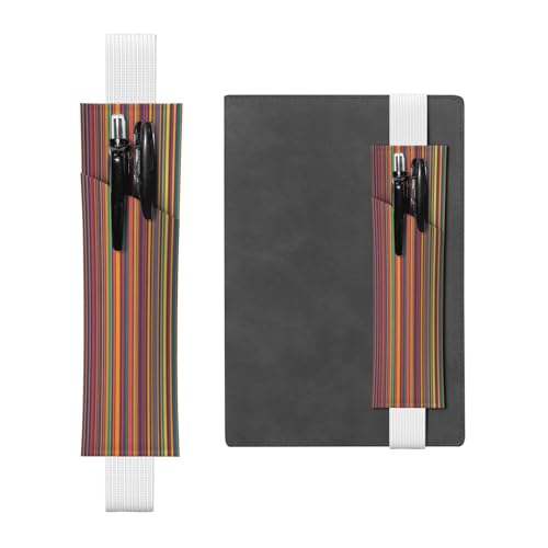 Weißes Leder-Stifthalter, Lesezeichen, Regenbogenfarben, Streifenmuster, Premium-PVC-Leder, elastisches Band, Design für Notizbücher, Tagebücher und Planer Weißes Leder-Stifthalter, Lesezeichen, Regenbogenfarben, Streifenmuster, Premium-PVC-Leder, elastisches Band, Design für Notizbücher, Tagebücher und Planer von WZYWHJ