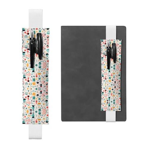 Weißes Leder-Stifthalter, Lesezeichen, WZYWHJ Chemie-Druckmuster, Premium-PVC-Leder, elastisches Band-Design für Notizbücher, Tagebücher und Planer Weißes Leder-Stifthalter, Lesezeichen, WZYWHJ Chemie-Druckmuster, Premium-PVC-Leder, elastisches Band-Design für Notizbücher, Tagebücher und Planer von WZYWHJ