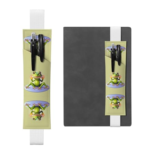 Weißes Leder-Stifthalter, Lesezeichen, WZYWHJ Der lustige Frosch, der Yoga-Bild macht, Premium-PVC-Leder, elastisches Band für Notizbücher, Tagebücher und Planer Weißes Leder-Stifthalter, Lesezeichen, WZYWHJ Der lustige Frosch, der Yoga-Bild macht, Premium-PVC-Leder, elastisches Band für Notizbücher, Tagebücher und Planer von WZYWHJ