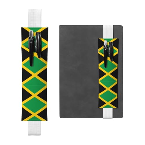 Weißes Leder-Stifthalter, Lesezeichen, WZYWHJ Flagge von Jamaika, Bild, Premium-PVC-Leder, elastisches Band, Design für Notizbücher, Tagebücher und Planer Weißes Leder-Stifthalter, Lesezeichen, WZYWHJ Flagge von Jamaika, Bild, Premium-PVC-Leder, elastisches Band, Design für Notizbücher, Tagebücher und Planer von WZYWHJ