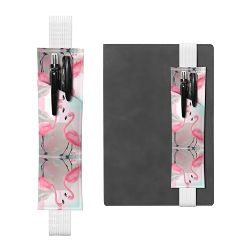 Weißes Leder-Stifthalter, Lesezeichen, WZYWHJ Love, Flamingo, bedruckt, hochwertiges PVC-Leder, elastisches Band für Notizbücher, Tagebücher und Planer Weißes Leder-Stifthalter, Lesezeichen, WZYWHJ Love, Flamingo, bedruckt, hochwertiges PVC-Leder, elastisches Band für Notizbücher, Tagebücher und Planer von WZYWHJ