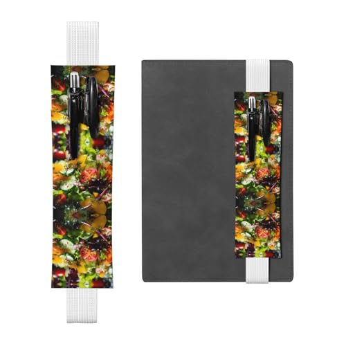 Weißes Leder-Stifthalter, Lesezeichen, WZYWHJ Salads, bedruckt, hochwertiges PVC-Leder, elastisches Band für Notizbücher, Tagebücher und Planer Weißes Leder-Stifthalter, Lesezeichen, WZYWHJ Salads, bedruckt, hochwertiges PVC-Leder, elastisches Band für Notizbücher, Tagebücher und Planer von WZYWHJ