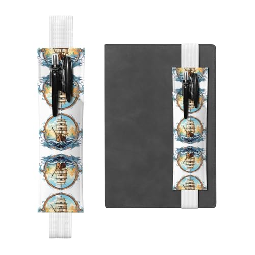 Weißes Leder-Stifthalter, Lesezeichen, WZYWHJ Segelboot, nautischer Kompass, Bild – Premium-PVC-Leder, elastisches Band-Design für Notizbücher, Tagebücher und Planer Weißes Leder-Stifthalter, Lesezeichen, WZYWHJ Segelboot, nautischer Kompass, Bild – Premium-PVC-Leder, elastisches Band-Design für Notizbücher, Tagebücher und Planer von WZYWHJ