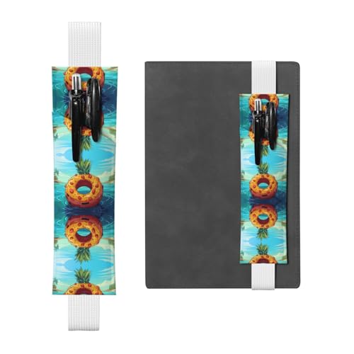 Weißes Leder-Stifthalter, Lesezeichen, WZYWHJ Sommer, Ananas, Obst, bedruckt, Premium-PVC-Leder, elastisches Band, Design für Notizbücher, Tagebücher und Planer Weißes Leder-Stifthalter, Lesezeichen, WZYWHJ Sommer, Ananas, Obst, bedruckt, Premium-PVC-Leder, elastisches Band, Design für Notizbücher, Tagebücher und Planer von WZYWHJ