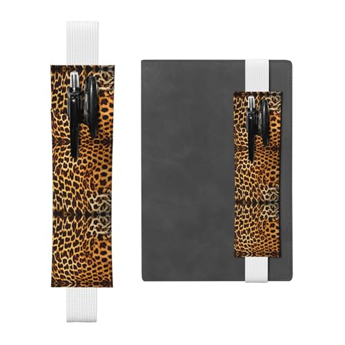 Weißes Leder-Stifthalter, Lesezeichen, WZYWHJ Streifen auf Leopardenbild, Premium-PVC-Leder, elastisches Band, Design für Notizbücher, Tagebücher und Planer Weißes Leder-Stifthalter, Lesezeichen, WZYWHJ Streifen auf Leopardenbild, Premium-PVC-Leder, elastisches Band, Design für Notizbücher, Tagebücher und Planer von WZYWHJ