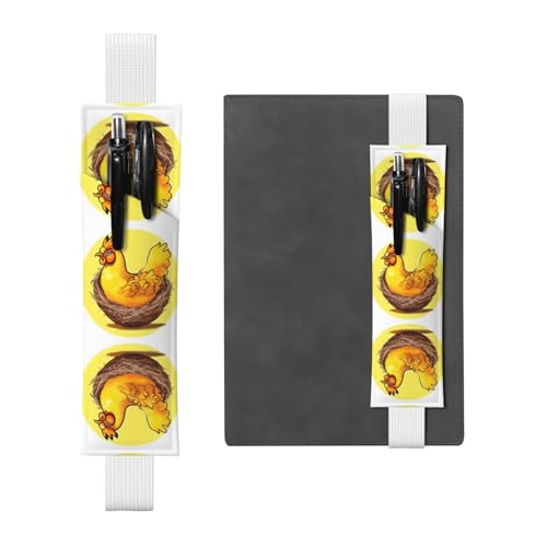 Weißes Leder-Stifthalter, Lesezeichen, WZYWHJ Vogelnest, goldenes Huhn, bedruckt, Premium-PVC-Leder, elastisches Band, Design für Notizbücher, Tagebücher und Planer Weißes Leder-Stifthalter, Lesezeichen, WZYWHJ Vogelnest, goldenes Huhn, bedruckt, Premium-PVC-Leder, elastisches Band, Design für Notizbücher, Tagebücher und Planer von WZYWHJ