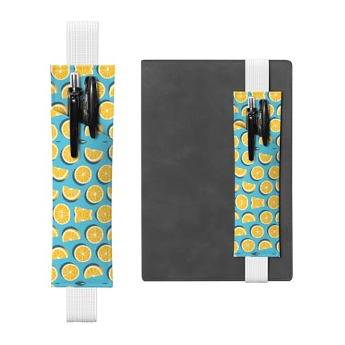 Weißes Leder-Stifthalter, Lesezeichen, WZYWHJ Zitronenkeile, Bild, Premium-PVC-Leder, elastisches Band, Design für Notizbücher, Tagebücher und Planer Weißes Leder-Stifthalter, Lesezeichen, WZYWHJ Zitronenkeile, Bild, Premium-PVC-Leder, elastisches Band, Design für Notizbücher, Tagebücher und Planer von WZYWHJ