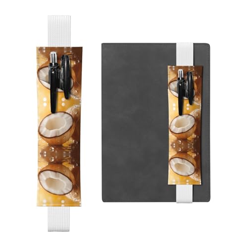 Weißes Leder-Stifthalter, Lesezeichen, WZYWHJ mit Kokosnuss-Bild – Premium-PVC-Leder, elastisches Band-Design für Notizbücher, Tagebücher und Planer Weißes Leder-Stifthalter, Lesezeichen, WZYWHJ mit Kokosnuss-Bild – Premium-PVC-Leder, elastisches Band-Design für Notizbücher, Tagebücher und Planer von WZYWHJ