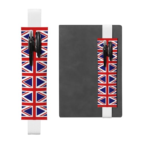 Weißes Leder-Stifthalter, Lesezeichen, WZYWHJ mit UK-Flagge, bedrucktes Premium-PVC-Leder, elastisches Band für Notizbücher, Zeitschriften und Planer Weißes Leder-Stifthalter, Lesezeichen, WZYWHJ mit UK-Flagge, bedrucktes Premium-PVC-Leder, elastisches Band für Notizbücher, Zeitschriften und Planer von WZYWHJ