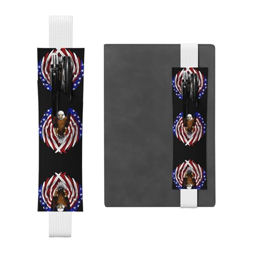 Weißes Leder-Stifthalter, Lesezeichen, WZYWHJ mit USA-Flagge, patriotisches Adler-Muster, hochwertiges PVC-Leder, elastisches Band für Notizbücher, Tagebücher und Planer Weißes Leder-Stifthalter, Lesezeichen, WZYWHJ mit USA-Flagge, patriotisches Adler-Muster, hochwertiges PVC-Leder, elastisches Band für Notizbücher, Tagebücher und Planer von WZYWHJ