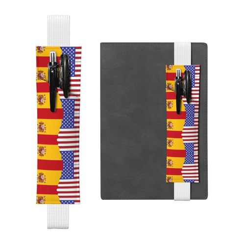 Weißes Leder-Stifthalter, Lesezeichen, WZYWHJ mit amerikanischer Spanien-Flagge, bedruckt, hochwertiges PVC-Leder, elastisches Band für Notizbücher, Tagebücher und Planer Weißes Leder-Stifthalter, Lesezeichen, WZYWHJ mit amerikanischer Spanien-Flagge, bedruckt, hochwertiges PVC-Leder, elastisches Band für Notizbücher, Tagebücher und Planer von WZYWHJ