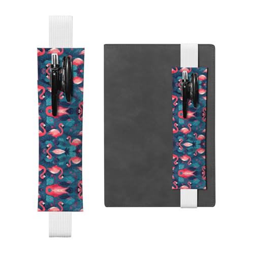 Weißes Leder-Stifthalter, Lesezeichen, WZYWHJ mit rosa Flamingo-Bild, Premium-PVC-Leder, elastisches Band für Notizbücher, Tagebücher und Planer Weißes Leder-Stifthalter, Lesezeichen, WZYWHJ mit rosa Flamingo-Bild, Premium-PVC-Leder, elastisches Band für Notizbücher, Tagebücher und Planer von WZYWHJ