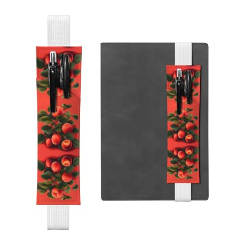 Weißes Leder-Stifthalter, Lesezeichen, WZYWHJ mit rotem Aprikosenmuster, hochwertiges PVC-Leder, elastisches Band-Design für Notizbücher, Tagebücher und Planer Weißes Leder-Stifthalter, Lesezeichen, WZYWHJ mit rotem Aprikosenmuster, hochwertiges PVC-Leder, elastisches Band-Design für Notizbücher, Tagebücher und Planer von WZYWHJ