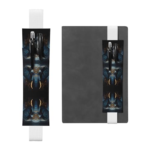 Weißes Leder-Stifthalter, Lesezeichen, WZYWHJ unheimlicher Elefant, bedruckt, Premium-PVC-Leder, elastisches Band, Design für Notizbücher, Tagebücher und Planer Weißes Leder-Stifthalter, Lesezeichen, WZYWHJ unheimlicher Elefant, bedruckt, Premium-PVC-Leder, elastisches Band, Design für Notizbücher, Tagebücher und Planer von WZYWHJ