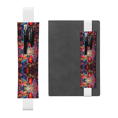 Weißes Leder-Stifthalter, Lesezeichen, buntes Vogelbild, Premium-PVC-Leder, elastisches Band, Design für Notizbücher, Tagebücher und Planer Weißes Leder-Stifthalter, Lesezeichen, buntes Vogelbild, Premium-PVC-Leder, elastisches Band, Design für Notizbücher, Tagebücher und Planer von WZYWHJ