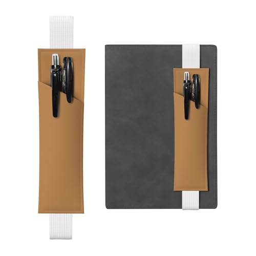 Weißes Leder-Stifthalter, Lesezeichen, einfarbig, braunes Bild, Premium-PVC-Leder, elastisches Band, Design für Notizbücher, Tagebücher und Planer Weißes Leder-Stifthalter, Lesezeichen, einfarbig, braunes Bild, Premium-PVC-Leder, elastisches Band, Design für Notizbücher, Tagebücher und Planer von WZYWHJ