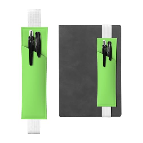 Weißes Leder-Stifthalter, Lesezeichen, einfarbig, hellgrünes Muster, Premium-PVC-Leder, elastisches Band, Design für Notizbücher, Tagebücher und Planer Weißes Leder-Stifthalter, Lesezeichen, einfarbig, hellgrünes Muster, Premium-PVC-Leder, elastisches Band, Design für Notizbücher, Tagebücher und Planer von WZYWHJ