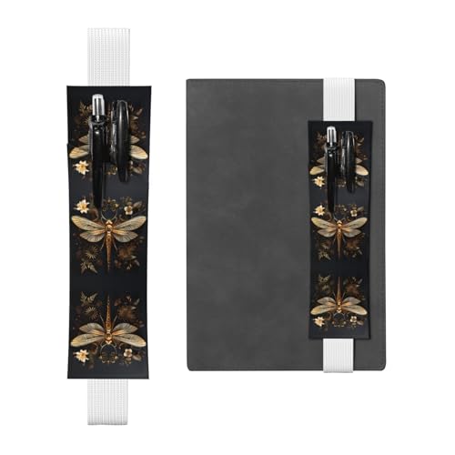Weißes Leder-Stifthalter, Lesezeichen, exquisites Libellenbild, Premium-PVC-Leder, elastisches Band, Design für Notizbücher, Tagebücher und Planer, WZYWHJ Weißes Leder-Stifthalter, Lesezeichen, exquisites Libellenbild, Premium-PVC-Leder, elastisches Band, Design für Notizbücher, Tagebücher und Planer, WZYWHJ von WZYWHJ